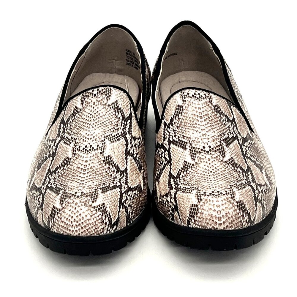 Wear Ever Quade Womens 8M Ivory Snake Print Ultra Comfort Slip-On Loafers New - Picture 8 of 16